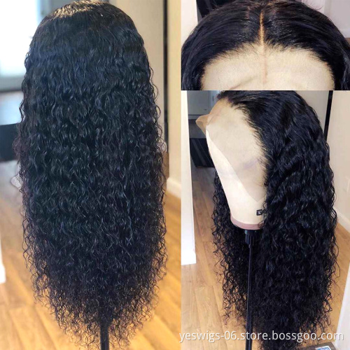 Yeswigs Water Wave Raw Brazilian Virgin Natural Human Hair Full HD Lace Front Wig For Black Women Transparent Lace Frontal Wig